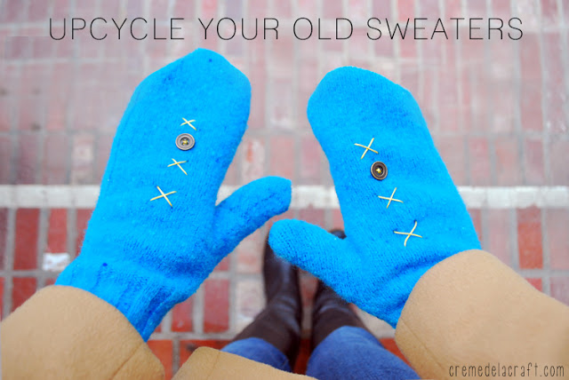 DIY Make Mittens Old Sweaters Winter Craft