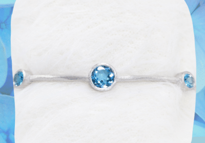 Blue Topaz and Silver Bangle