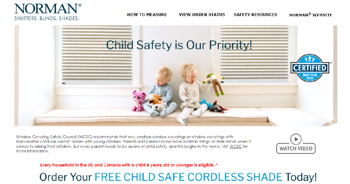 Free Child Safe Cordless Shade • Canadian Savers