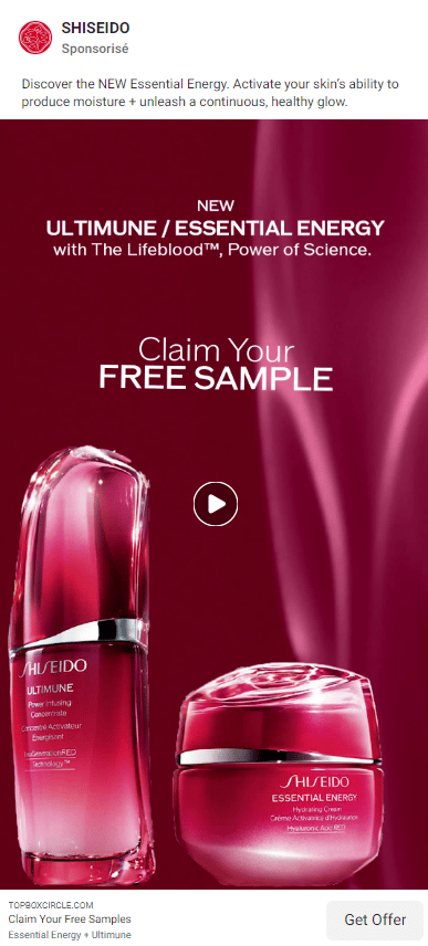 shiseido echantillons gratuits