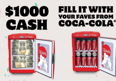 WIN 1000 and a Coca Col mini fridge