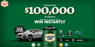 Canada Dry Win a Subaru Car a BBQ Cash Prizes more 100000