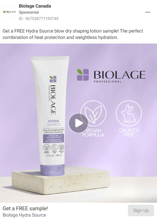 Free Samples of Biolages Hydra Source Blow Dry Shaping Lotion