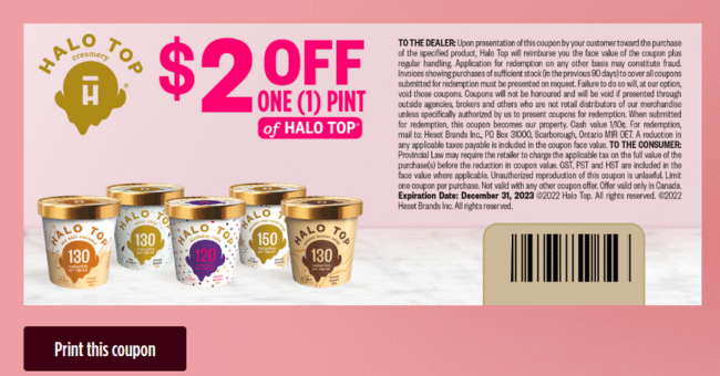Get FREE Coupons of Halo Top Win a 5000 Getaway 1