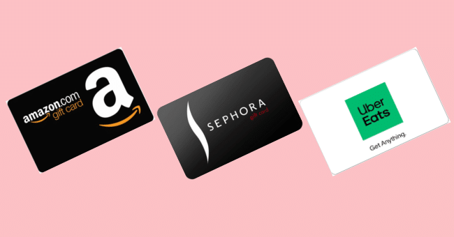 Win a 50 Amazon Sephora or Uber Eats Gift Cards 8 winners