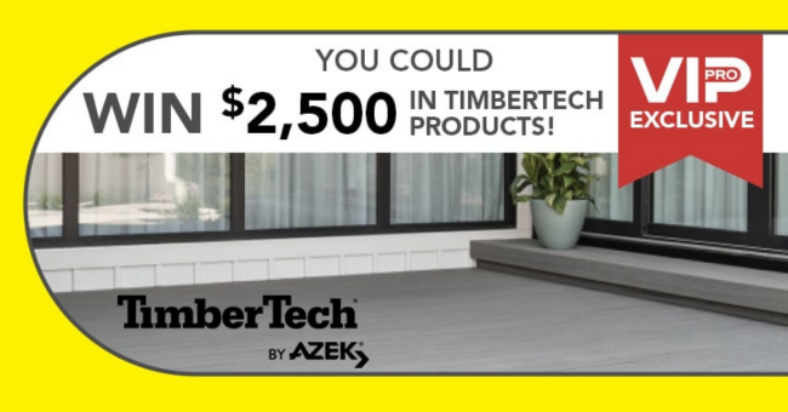 Rona Contest Win 1 of 4 2500 TimberTech products