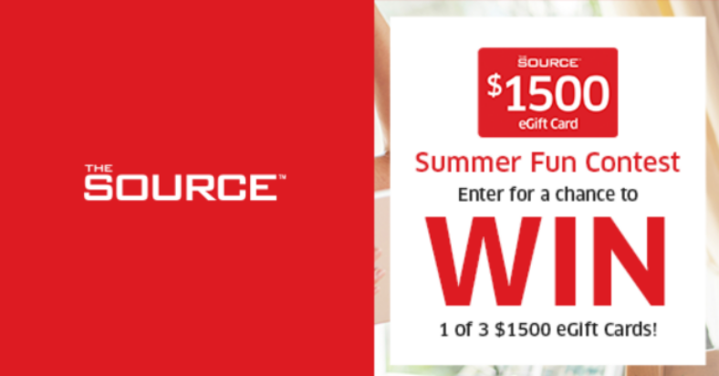 Participate to Win 1 of 3 1500 The Source Gift Cards