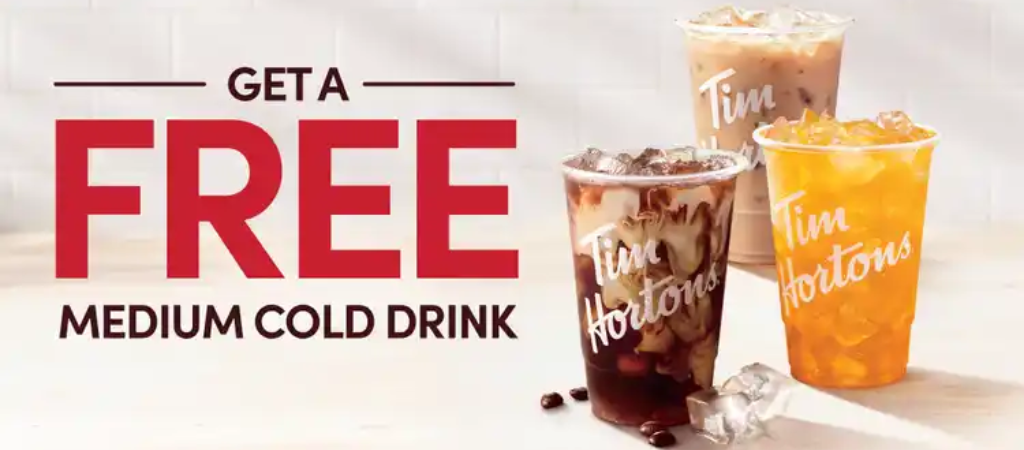 Sign up and get Free Medium Cold Drink