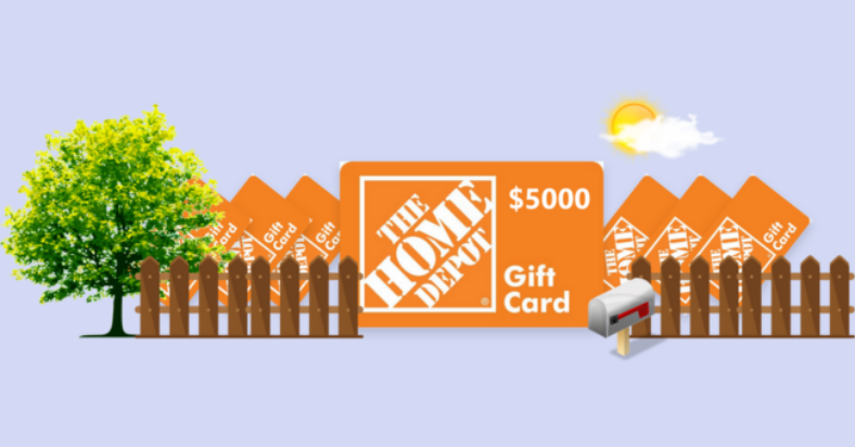Win a 5000 or 600 in Weekly Home Depot Gift Cards