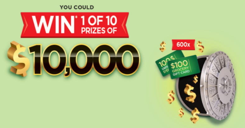 Win 10 x 10000 Daily 100 Grocery Gift Cards
