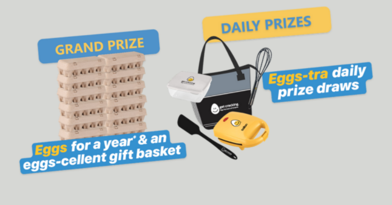 Win Free Eggs for a Year more. 14 Winners