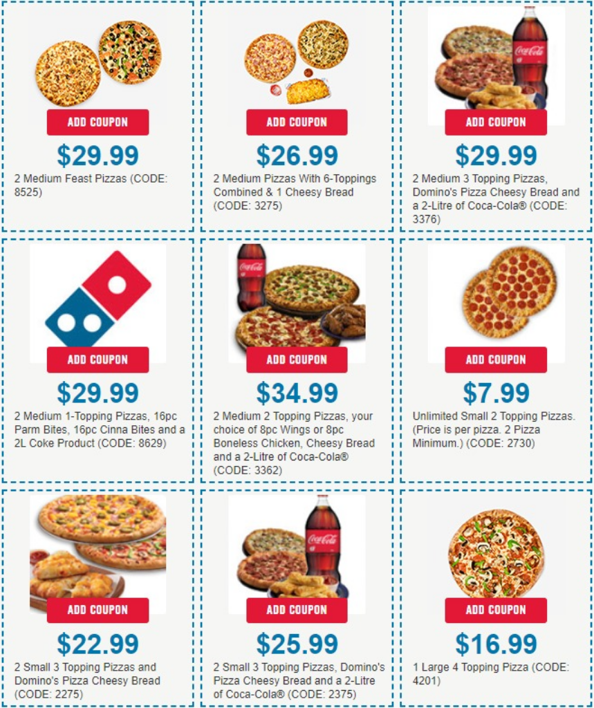 dominos coupons 2 2