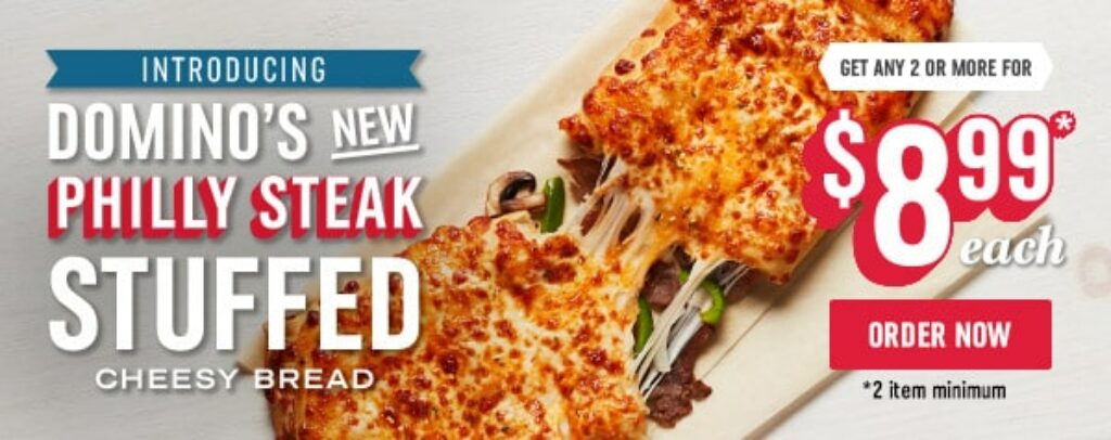 dominos national coupon philly stuffed cheesy bread